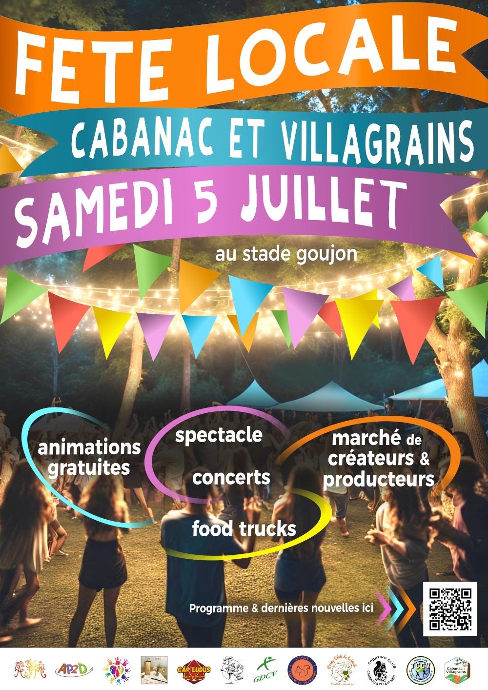 affiche de la fête locale de Cabanac et Villagrains du 5 juillet 2025